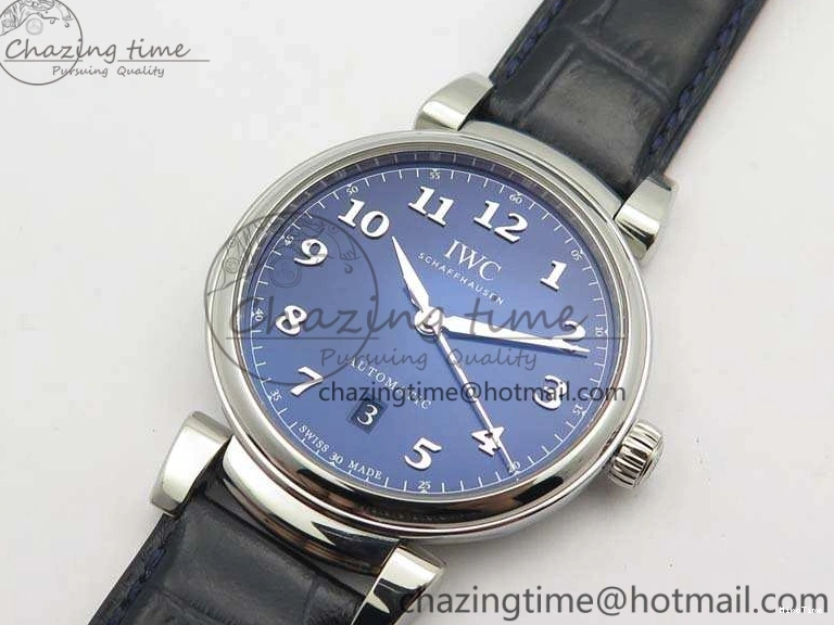 MIROTIME 0512 MoistureWicking Da Vinci IW356601 SS MKF 1:1 Best Edition Blue Dial On Black Leather Strap A 7233